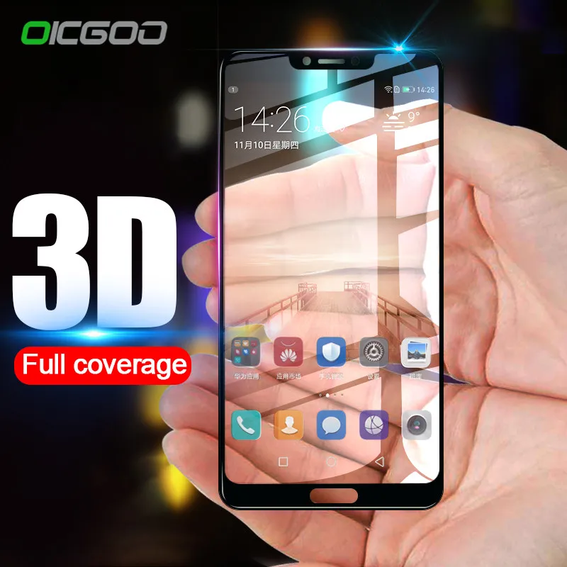 Oicgoo 3D полное покрытие закаленное Стекло для huawei Honor 8 9 10 Lite Экран протектор V9