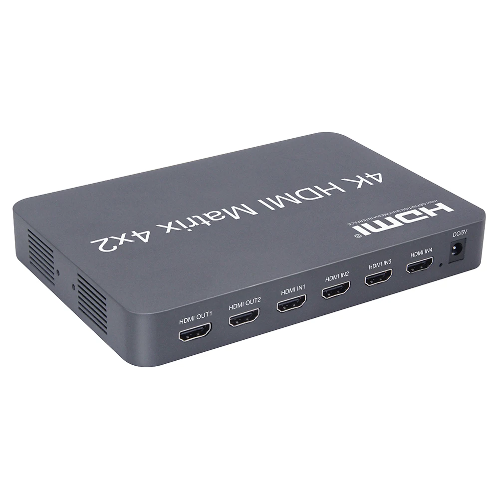 4K HDMI Matrix 4x2 EDID 3840*2160/30 Гц поддерживает независимые аудиовыход с помощью