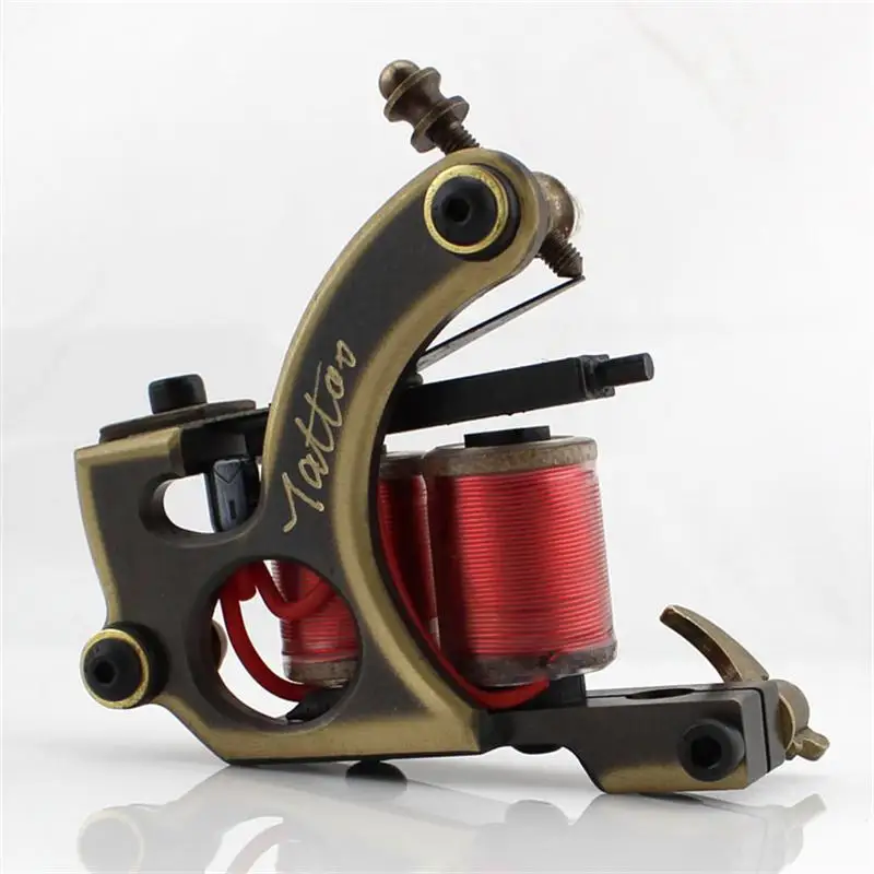 

Promotion!Handmade Tattoo Machine Copper Liner/Shader High Quality 12 Coils Ink Needles FREE SHIPPING