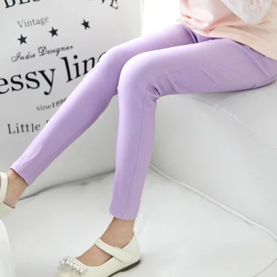pantalones largos lisos y sólidos mallas unisex tallas de 92 a 158 cm longitud total a la pierna para niñas Leggings de algodón NYS para niños 