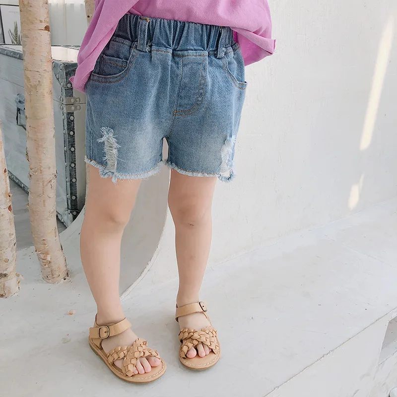 

2019 Summer New Arrival korean style cotton pure color all-match casual water-washed fashion short hot pants for cool baby girls