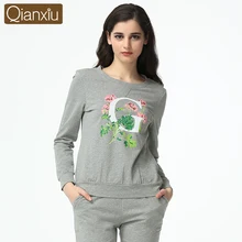 Осенняя брендовая домашняя одежда для любовной пары, повседневные пижамные комплекты для пар, Женский хлопковый пижамный комплект из модала, женская футболка с длинным рукавом+ штаны