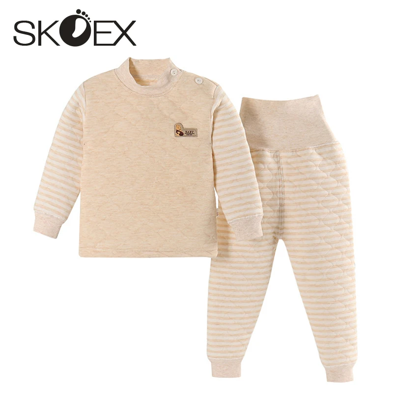 SKOEX Baby Clothing Kids Thermal Underwear Infant Warm Pullover Pants