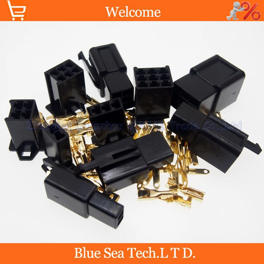 40 X 5 types 2.8mm 2&3&4&6&9 Way/pin Electrical Connector Kits(40 sets