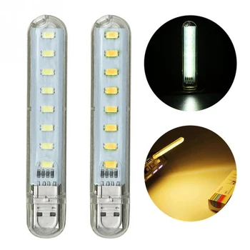 

1Pcs Mini USB LED lamp Book lights 8 LEDs 5730 SMD Camping Night light For PC Laptops Notebook Mobile Power Charger Reading bulb