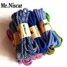 Mr. Niscar/2 пары фирменных шнурков, шнурки, круглые, походные, цветные, полосатые, шелковый шнур коньки, шнурки
