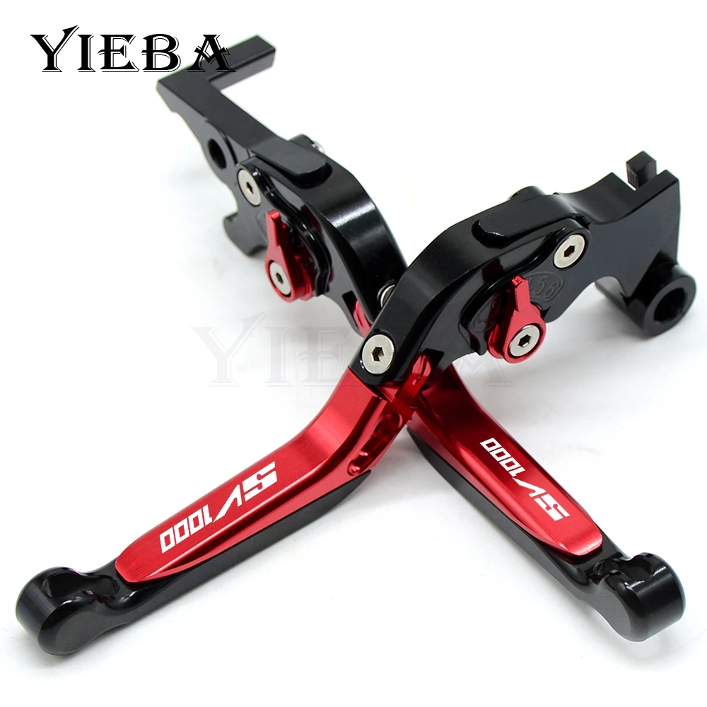 High quality Laser logo Motorcycle Adjustable Folding Extendable Brake Clutch Levers For SV1000/S 2003-2007 sv1000s 2006 2005