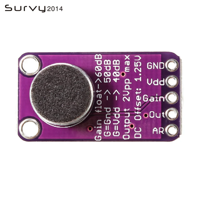 MAX9814 Microphone Amplifier Board Module Auto Gain Control for Arduino Programmable Attack and Release Ratio Low THD