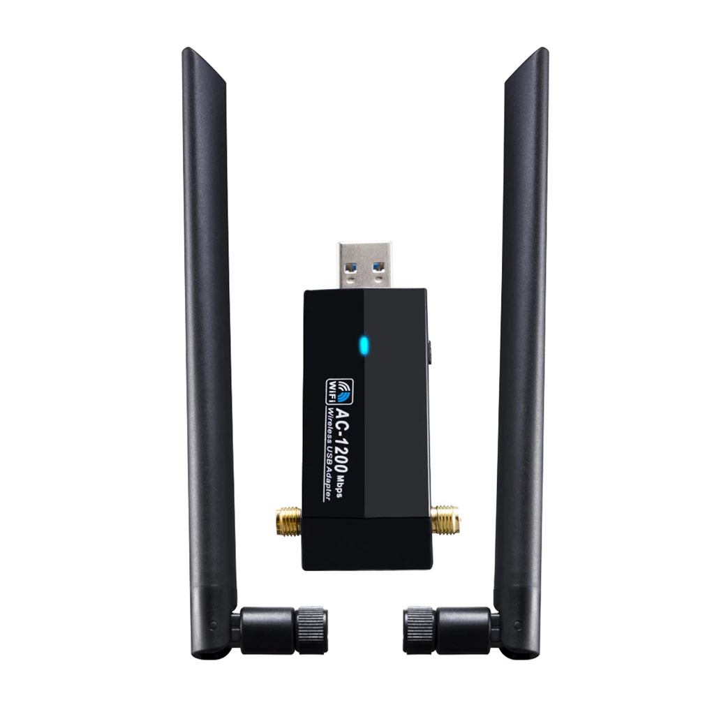 USB Wi-Fi адаптер для ресивера 1200 Мбит/с высокоскоростной двухдиапазонный 2,4G/5,8G USB 3,0 двойные съемные антенны