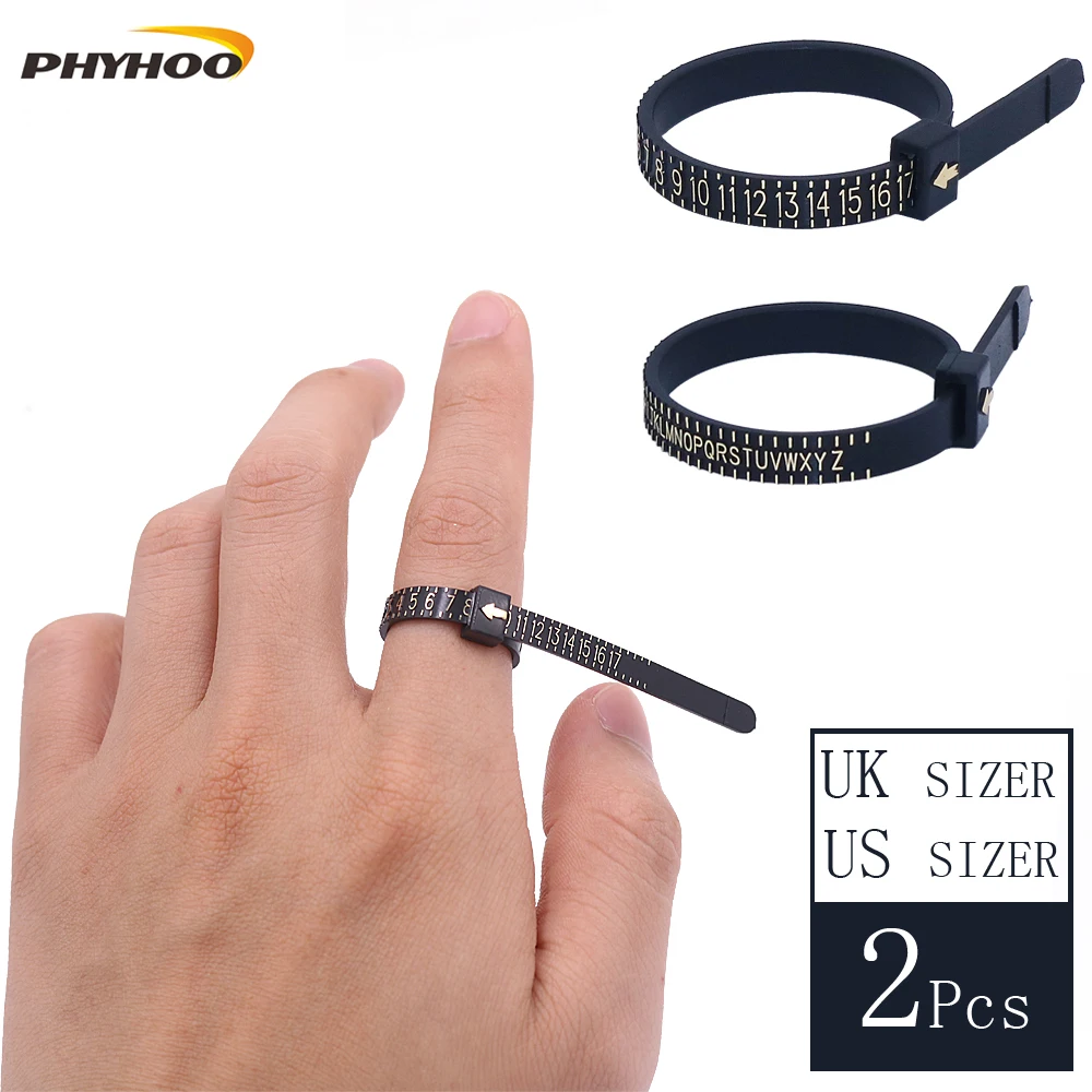 

High Quality Ring sizer UK/US Official British/American Finger Measure Gauge Men and Womens Sizes A-Z Jewelry Accessory Measurer