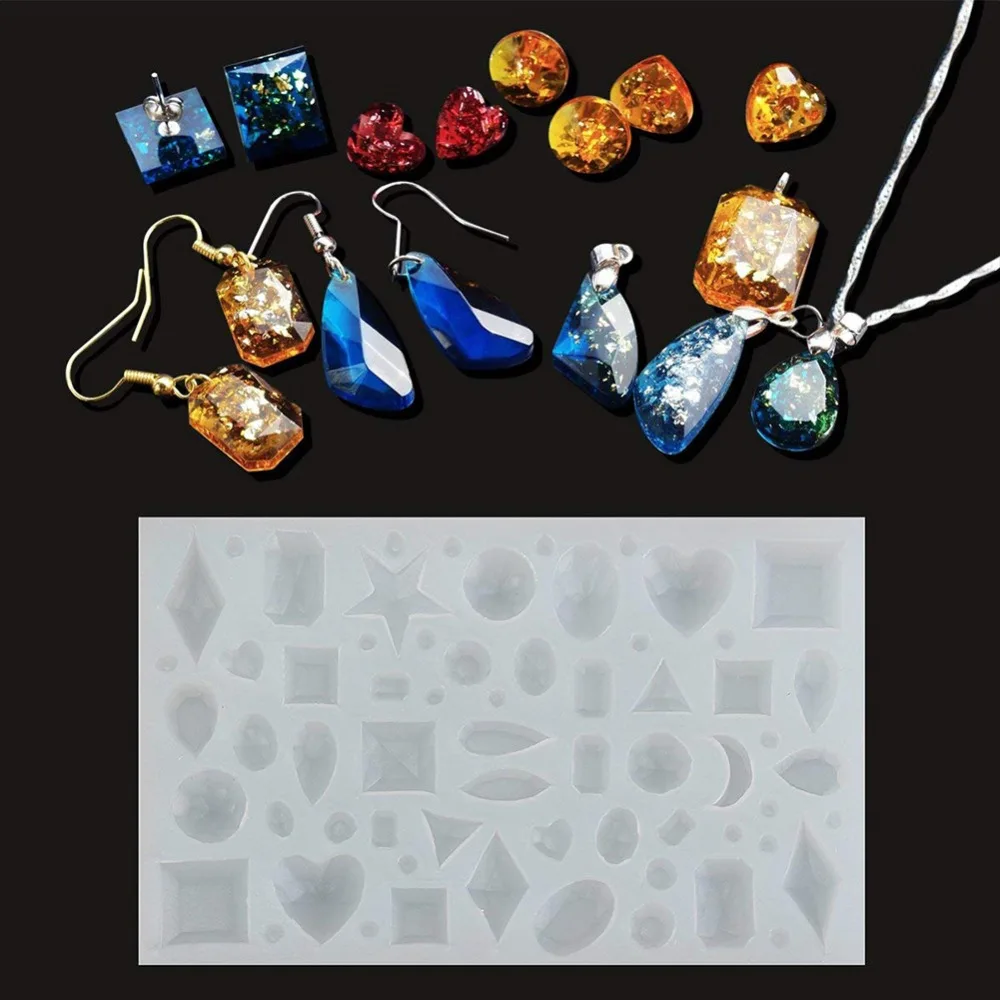 

UV Resin Jewelry Liquid Silicone Mold Heart Diamond Shape Moon Molds For DIY Necklace Pendant Charms Making Jewelry #279591