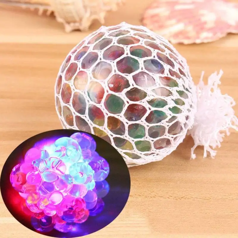 

New Light Up Grape Ball Water Squeeze Squishy Crystal Clear Slime Anti Stress Relief Face Reliever Gift Prank Funny Toys