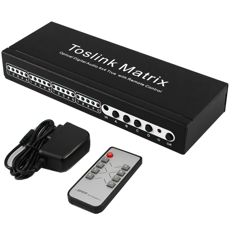 Toslink Matrix 4x4 Switch Switcher Splitter SPDIF /TOSLINK Digital Optical Audio 4x4True Matrix