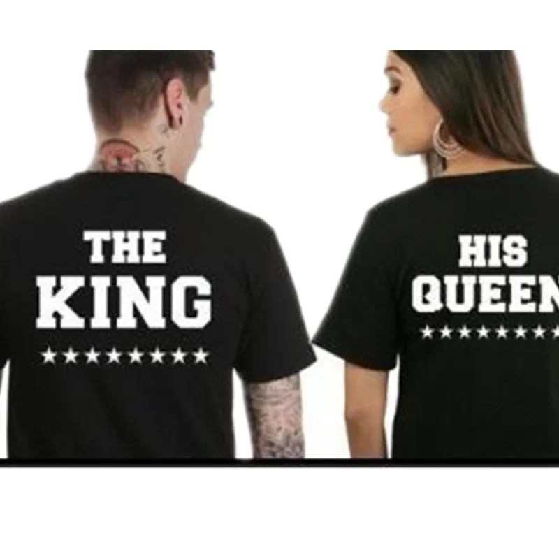 Summer 2017 Fashion The King His Queen T Shirt Wmen Men Short Sleeve T-Shirt Unisex King And Queen Couple T Shirt For Lovers Summer 2017 Fashion The King His Queen T Shirt Wmen Men Short Sleeve T-Shirt Unisex King And Queen Couple T Shirt For Lovers
