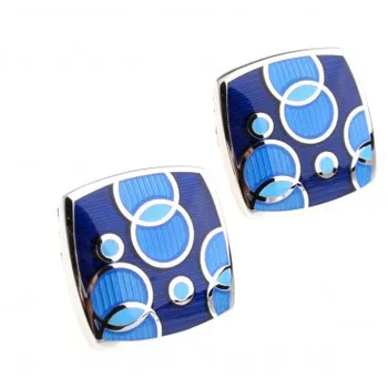 

Blue Circles Epoxy Cufflink Cuff Link 15 Pairs Wholesale Free Shipping