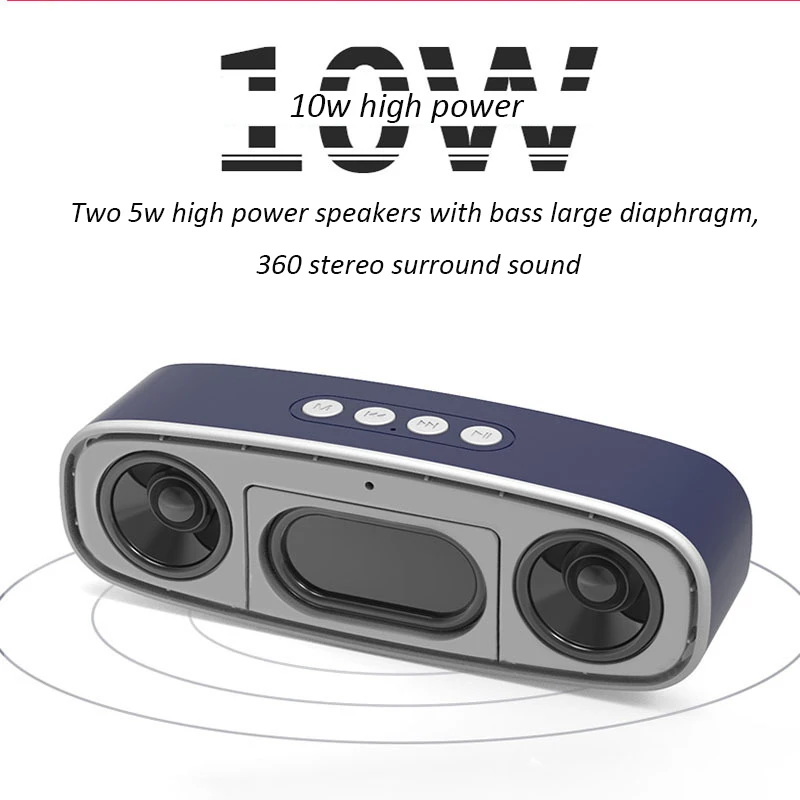 Portable wireless Bluetooth Speaker Stereo big power 10W system TF FM Radio Music Subwoofer Column Speakers for Computer (12)