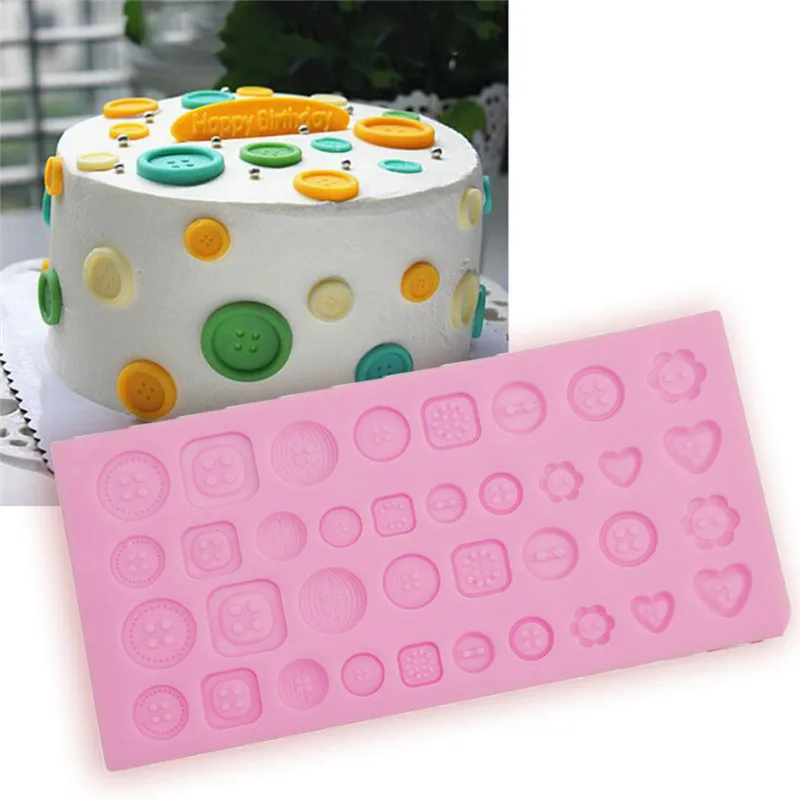 Us 2 66 47 Off Big Size Buttons Shape 3d Silicone Fondant Cake Mold For Cake Decorating Jelly Chocolate Soap Modeling Cake Tools Ma979653 In Cake