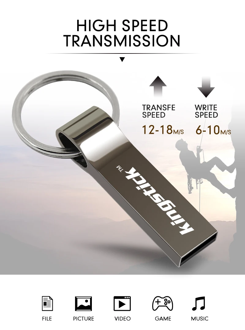 Usb-накопитель kingstick, флеш-накопитель, 4 ГБ, 8 ГБ, 16 ГБ, 32 ГБ, 64 ГБ, 128 ГБ, флеш-накопитель, USB флешка с кольцом для ключей, карта памяти в подарок