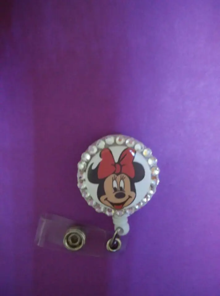 

Hello Kitty & Mouse ID Badge/holder Retractable Reel with Rhinestone 10pcs/lot