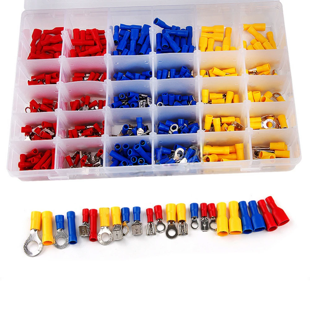 480pcs Assorted Insulated Electrical Car Audio Wiring Connectors Crimp