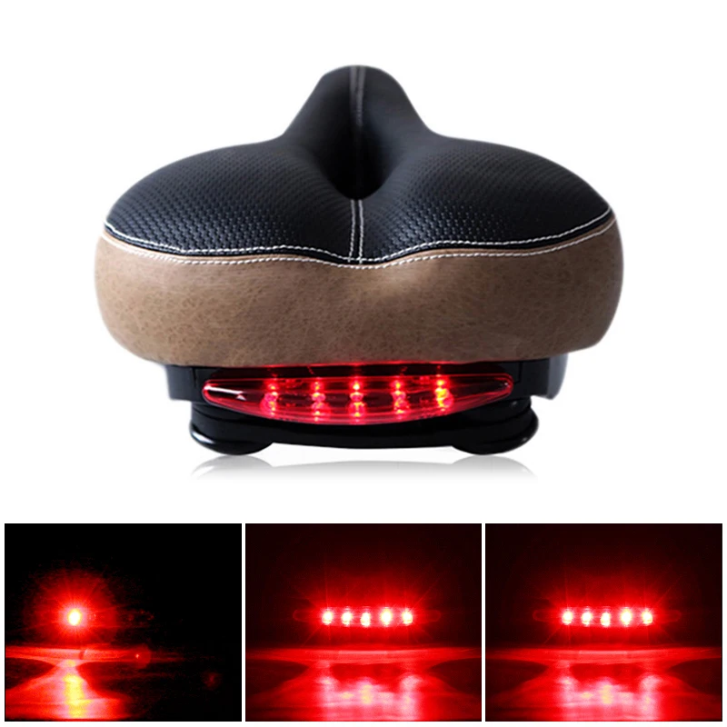 

NEW 1 PC Bicycle Saddle Bike Seat with Tail Light Breathable Practical and Durable Safe and Harmless.