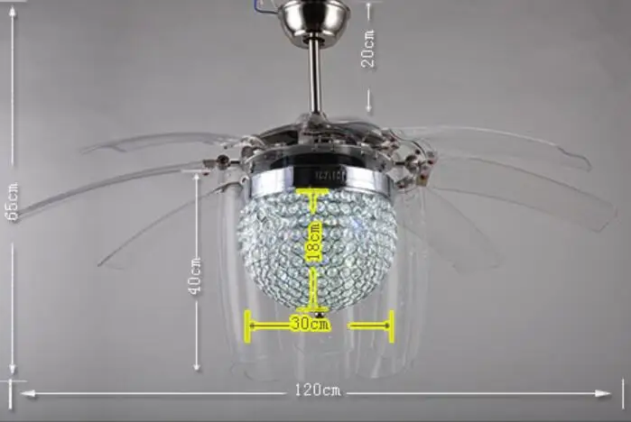Складной потолочный вентилятор светодиодный светильник антикварная Современная Гостиная Ресторан отеля Невидимый немой вентилятор с дистанционным украшением лампы ZA