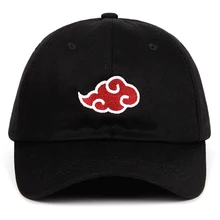100% de algodón con logotipo de akatsuki Anime Naruto Dad Hat Uchiha logotipo de la familia bordado gorras de béisbol negro Snapback sombreros dropship(China)
