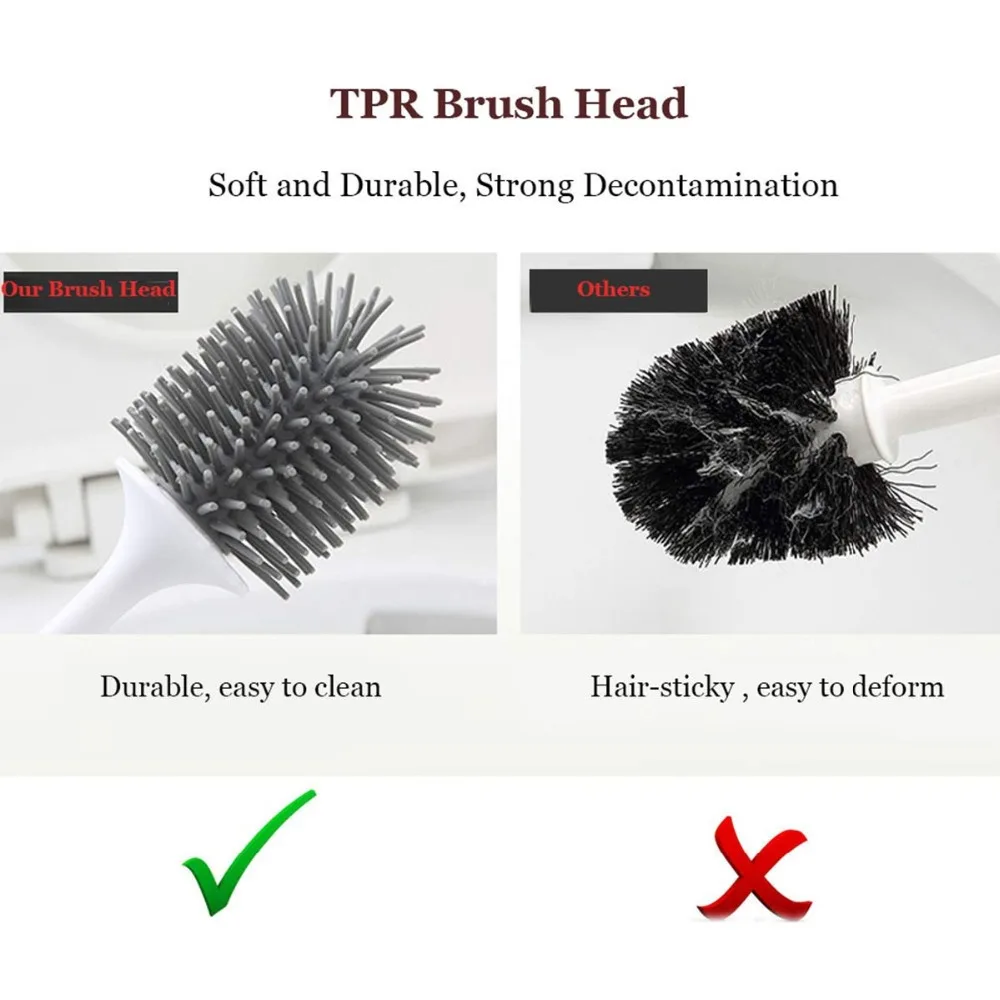 Preise Silikon Wc Pinsel Mit Halter Set Kunststoff Wc Schüssel Pinsel Wand montiert oder Boden Stehend Bad Wc Reinigung pinsel