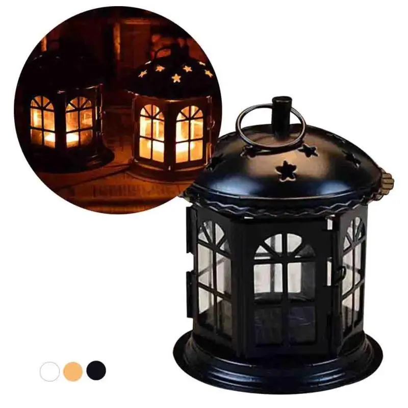 Creative Metal Small Star Hollow Candlestick European Portable Hand