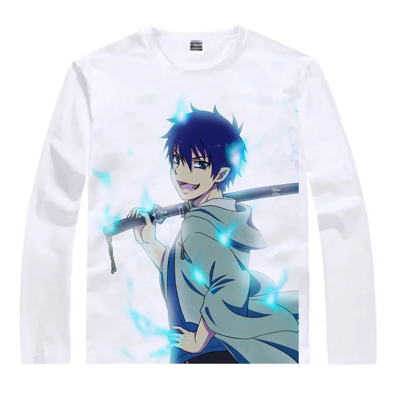 Туфли для косплея Blue Exorcist футболки Для мужчин в стиле хип хоп с длинным рукавом