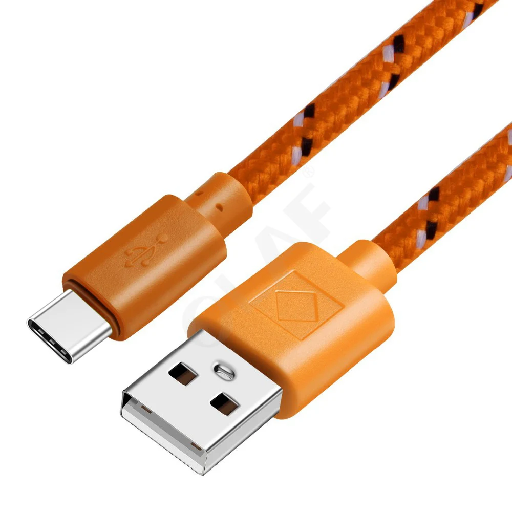 OLAF usb type-C кабель 3 м 2 м 0,5 м кабель передачи данных для быстрой зарядки для samsung S10 S9 Note9 oneplus 7 xiaomi mi9 Honor LG sony type-c USB - Цвет: Orange