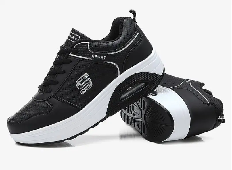 Обувь для фитнеса; женские кроссовки на платформе с полукруглой подошвой; zapatos Mujer; кроссовки из искусственной кожи; tenis feminino; женская обувь; W409