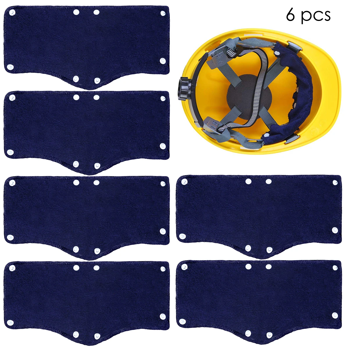 

6pcs Hard Hat Sweat Band Washable Hard Hat Liner Replace Sweat Safety Outdoor Tool Comfort Hard Hat Snap-On Type Accessories