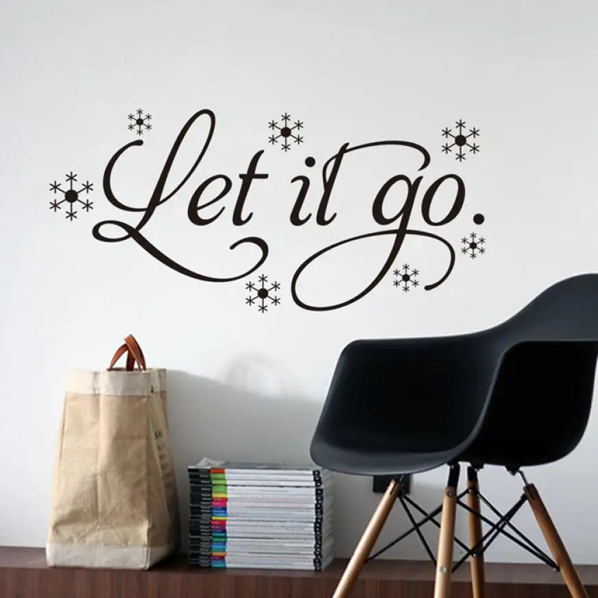 Home Decor New Let It Go Kid's Room Snow Vinyl Frozen Wall Sticker Home Wall Words Decor wall sticker Home Deco mirror AU3
