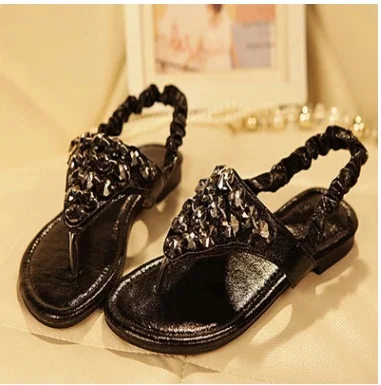 Ladies big size(4 12)Casual Elastic band Glitter Rhinestone Western Flat with Thick heels 