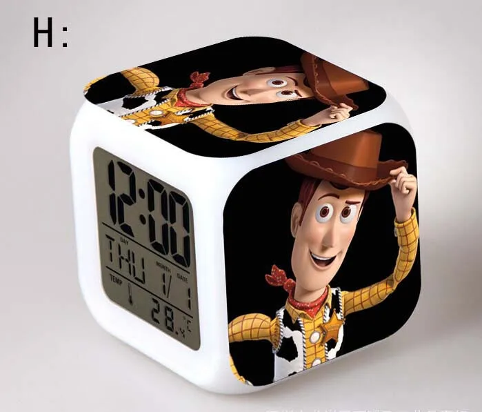 Pixar История игрушек Базз Лайтер будильник, Отображает Время Дата температура будильники для детей игрушки многофункциональные будильники - Цвет: Серый