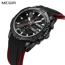 Megir Для мужчин Спорт Наручные часы моды Аналоговый Кварцевые часы Военная Униформа Для Мужчин's Элитный бренд Водонепроницаемый Часы часы