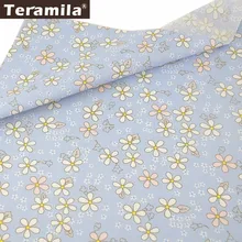 Хлопок teramila ткань светильник синий Боттон Telas саржа жир четверти цветы дизайн Tecido швейный материал Patchwrok