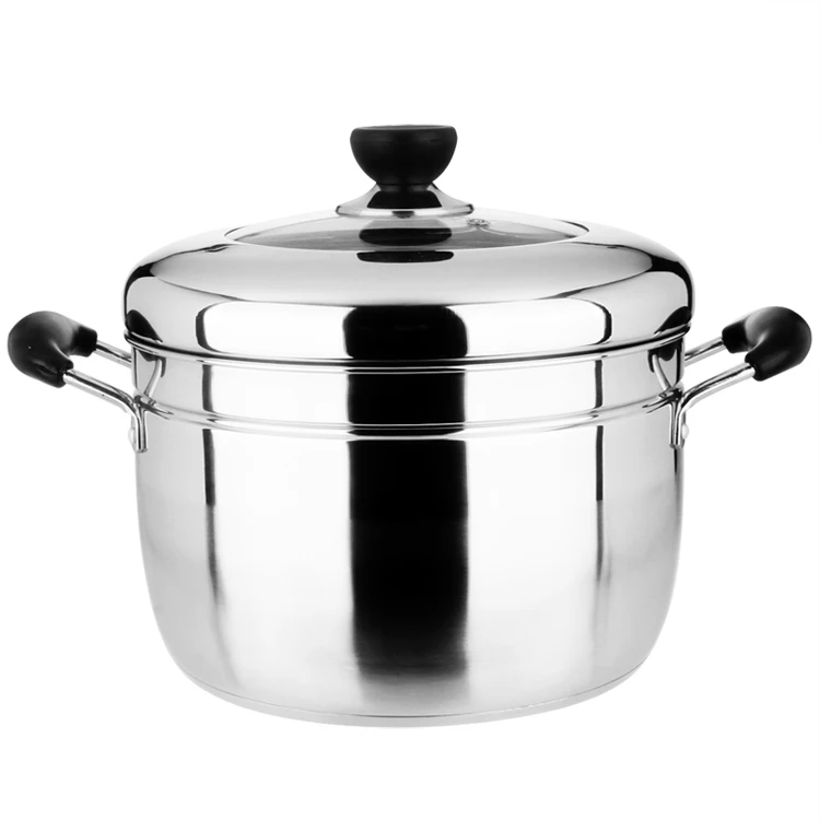 Japanese stainless steel double bottom steamer pot cooking multi cooker