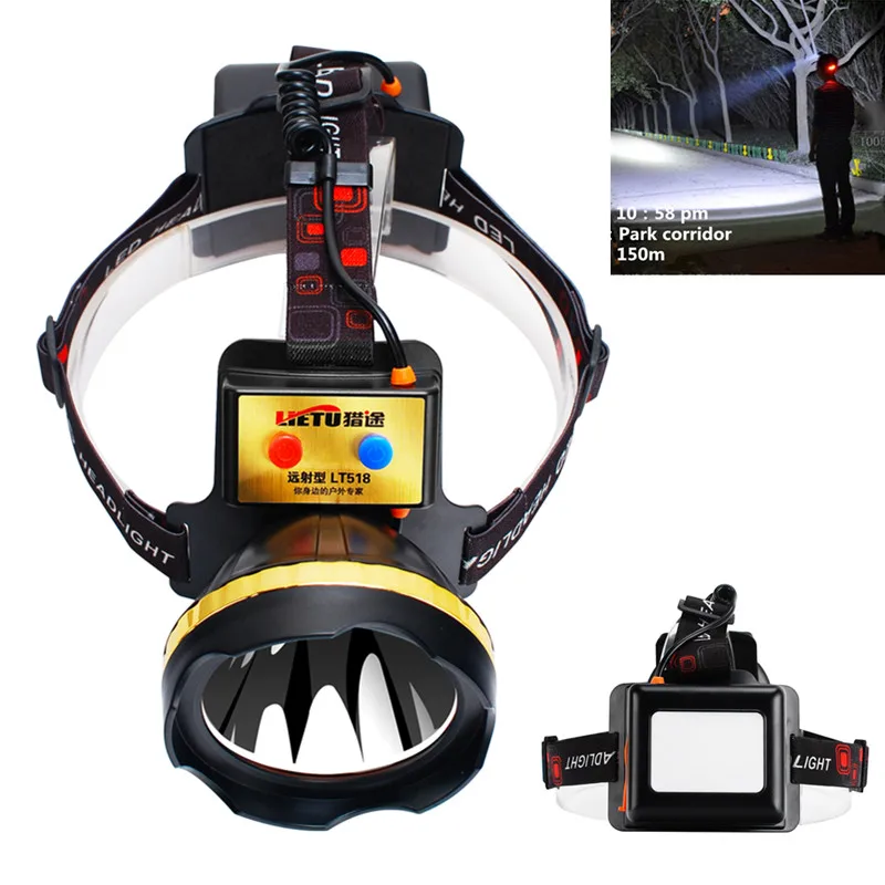 

LED USB Head Lamp Built-in Battery 12000mAh Powerful Headlight 1500m Long Range Rechargeable Headlamp Waterproof Headlights