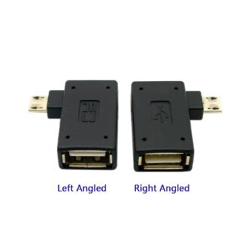 Micro адаптер USB 2 0 для мужчин и женщин микро OTG блок питания 2018 порт 90 градусов левый