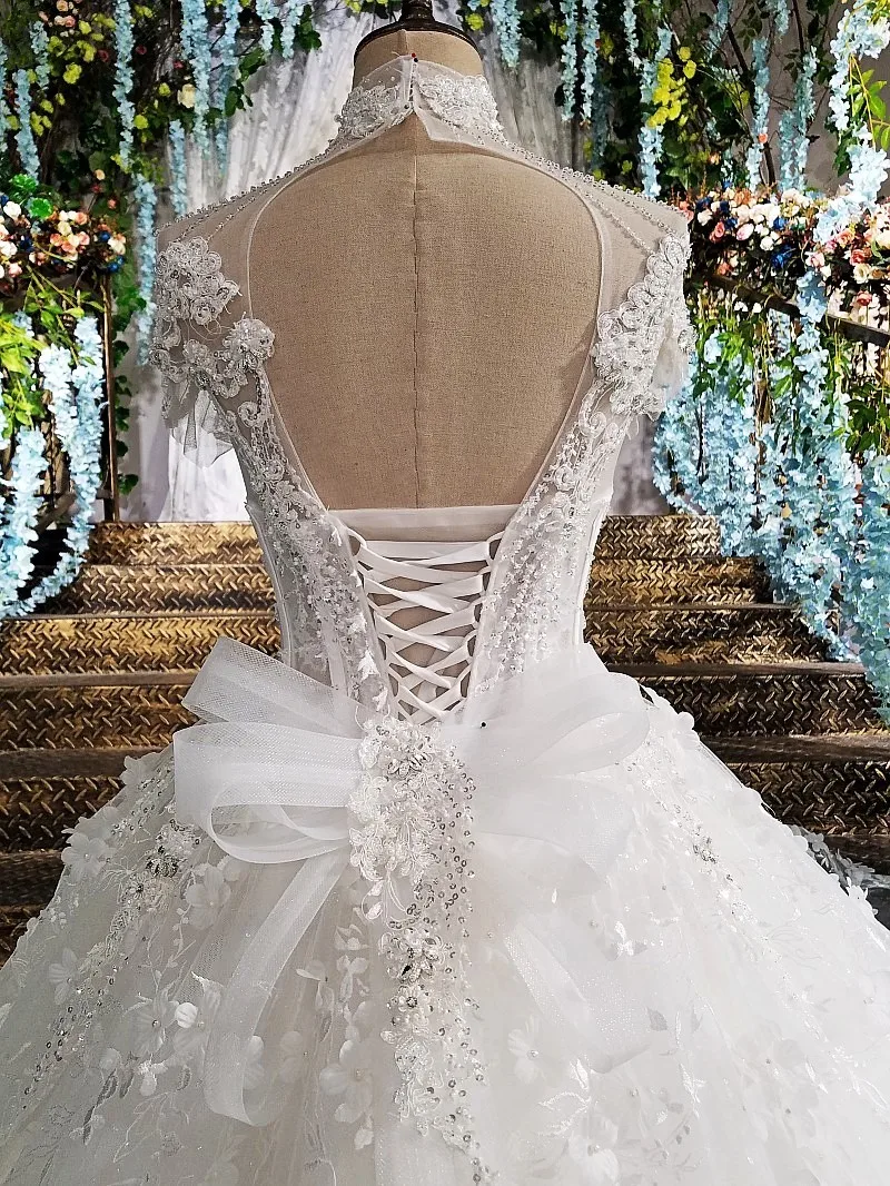 Backlake Vestido de noiva роскошное кружевное свадебное платье с короткими рукавами noiva mariage Casamento robe de mariee Интернет-магазин