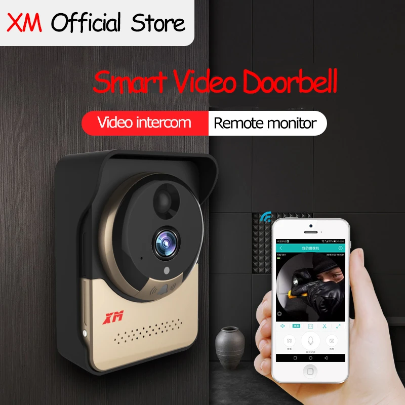 XM беспроводной дверные звонки с батарея ИК Ночное Видение мониторы камера
