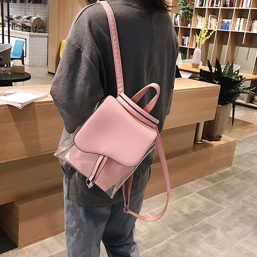 Прозрачный женский рюкзак, милый женский рюкзак-мессенджер, модные мини розовые черные школьные сумки для девочек-подростков, модная сумка для книг