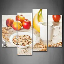 4 Panels Canvas Kitchen Fruit Pictures Print Wall Paintings Modern Painting On Art Modular Picture Decoracion