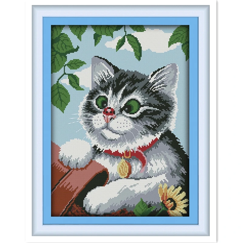 

Lovely Cat DIY SET Embroidery Cross Set DMC Cross Stitch Fabric Chinese Counted Cross Stitch Pattern Home Decoration Home Decor