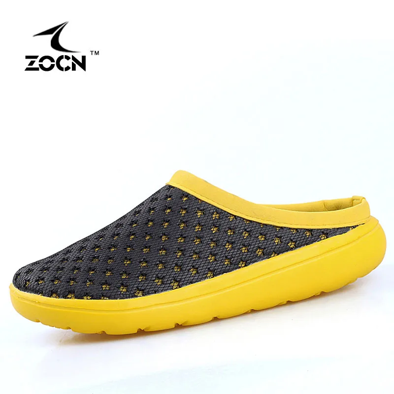 ZOCN Mesh Beach Shoes For Men Slip On Summer Casual Shoes Men Flats ...