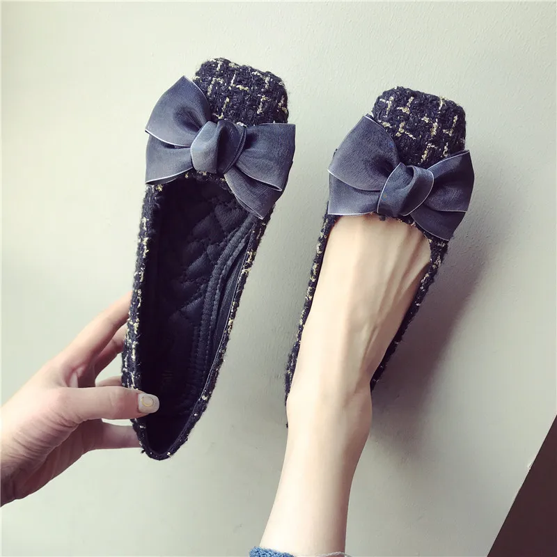 De Nouvelle Ballet Extérieure Chaussures Orteil Noeud Casual Appartements Femme Mode Simples Papillon Noir 2018 Semelle Élégant Souple rouge Marque Femmes Carré Epx7dEqS