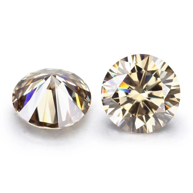 US $99.70 Champagne color moissanites loose stones jewelry making tested positive
