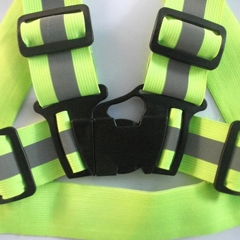 Прямая поставка высокая видимость эластичный ремень безопасности жилет унисекс Открытый светоотражающий подходит для бега Велоспорт Спорт на открытом воздухе